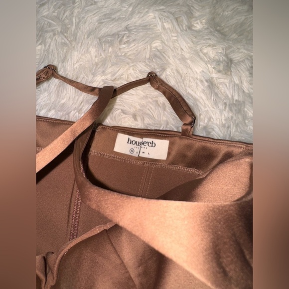 NWOT House of CB BIANCA MOCHA SATIN CORSET MIDI DRESS sz XS - Picture 4 of 6